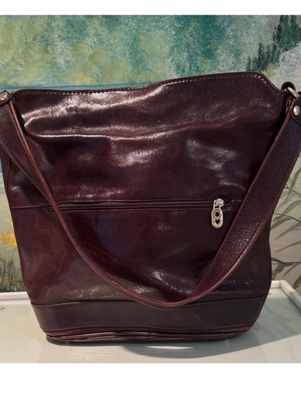 Vintage Marino Orlandi Large Rich Brown Leather Shoulder/Bucket Bag